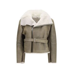 Rick Owens Women Cropped Suede And Shearling Flight Jacket